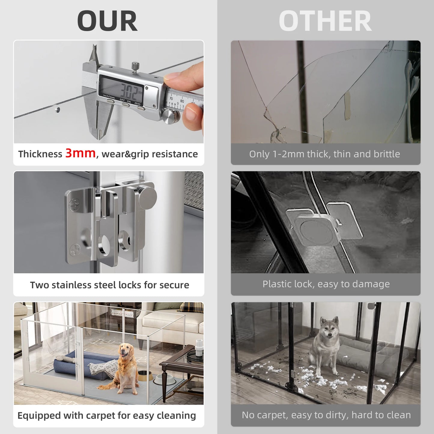 Large Acrylic Dog Playpen Fence