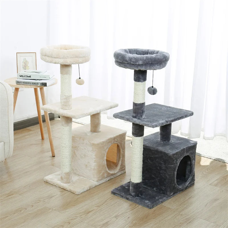 Multi-Level Cat Tree with Scratch Board