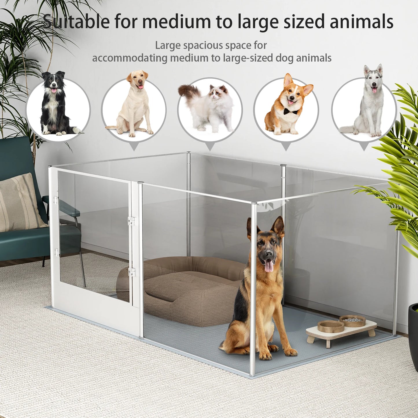 Large Acrylic Dog Playpen Fence